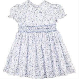 Eliza James Kids Blue Floral Smocked Dress